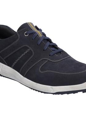 代购JOSEF SEIBEL男士休闲鞋透气轻便软底舒适深蓝色系带圆头