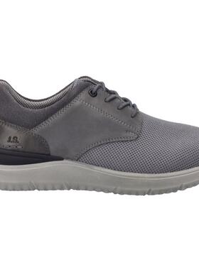 代购JOSEF SEIBEL男士休闲鞋透气轻便软底舒适系带网面灰色平跟