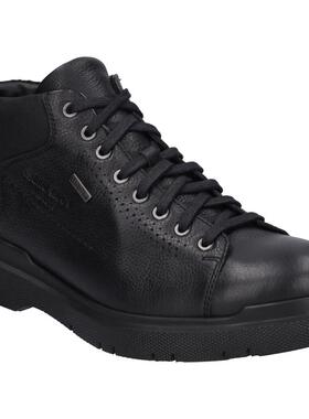 代购JOSEF SEIBEL男士马丁靴透气耐磨防滑软底黑色系带圆头皮质