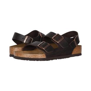 Birkenstock Milano 时尚 海外购 男士 双扣皮面平底软木透气凉鞋