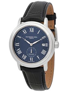代购Raymond weil雷蒙威男士腕表自动日期夜光防水皮带钢壳蓝盘