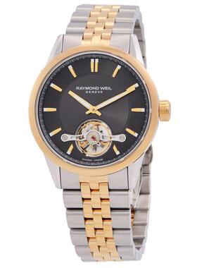 代购Raymond weil雷蒙威男士腕表自动上链夜光防水日期钢带双色