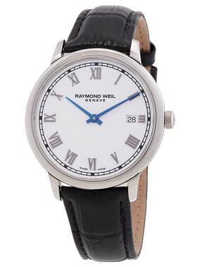 代购Raymond weil雷蒙威男士腕表日期防水夜光计时皮带钢壳白盘