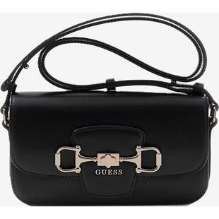 代购 GUESS女士单肩包可调节肩带翻盖设计扣合闭合便携收纳黑色
