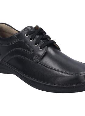 代购JOSEF SEIBEL男士系带鞋透气软底轻便舒适黑色圆头系带低帮