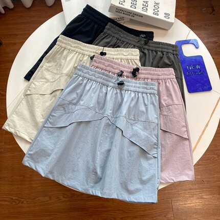 户外机能~工装A字松紧腰短裙女夏季显瘦骑行运动速干裙裤