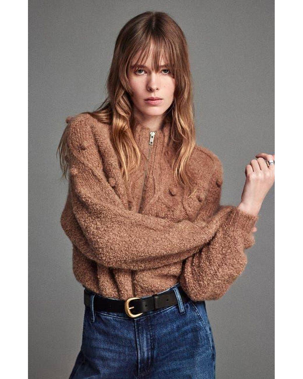 小猫儿美代直邮Frame复古麻花编织半拉链针织开衫毛衣外套628美金