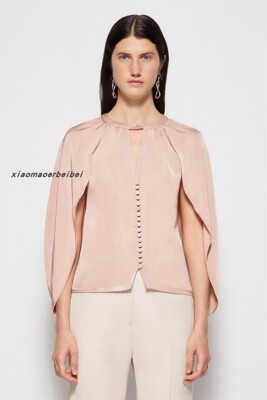 小猫儿美国代购JONATHAN SIMKHAI粉色气质优雅显瘦温柔长袖衬衫上