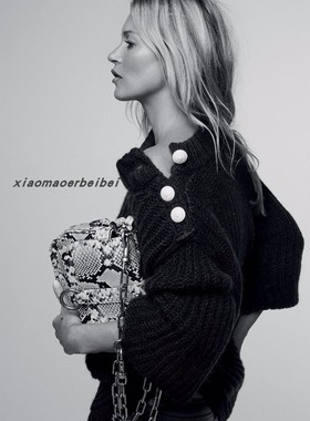 小猫儿美国代购 Zadig & Voltair女士黑色系扣宽松羊毛毛衣 针织