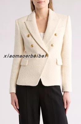 小猫儿美国代购直邮ALC白色小香风粗花呢收腰绝美西服外套650美金