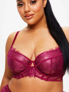 ANN铂金红超高级感睫毛蕾丝薄垫文胸单件