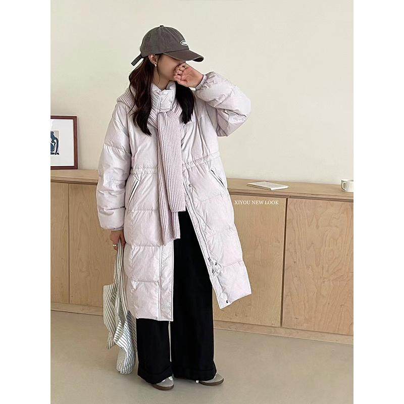 羽绒服女中长款2024冬季新款围巾收腰显瘦立领百搭加厚白鸭绒外套,女装/女士精品,羽绒服,淘宝优惠券,粉丝福利购,淘宝优惠卷