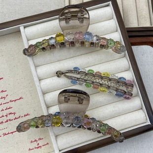 法式气质彩色一字抓夹网红香蕉夹竖夹百搭马尾发夹简约风发饰发卡