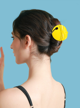 创意新款黄色圆形铃铛造型醋酸手工拼接抓夹盘发发饰头饰发夹发抓