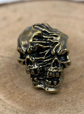 创意新款霸气分裂骷髅刀坠EDC伞绳坠推牌坠弹弓坠DIY无绳单吊坠款