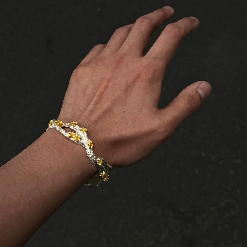 新款鎏金桃花手镯新中式国风传统文化寓意好物设计感手作纪念手环,饰品/流行首饰/时尚饰品新,手镯,淘宝优惠券,粉丝福利购,淘宝优惠卷