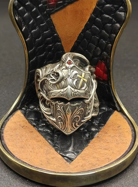 骑士头盔盔甲戒指精细雕刻复古个性潮流男士指环精致帅气小众饰品