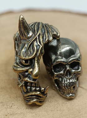 创意霸气新款般若骷髅组合刀坠EDC伞绳坠推牌坠弹弓坠DIY无绳饰品