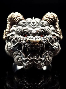 国风祥瑞神兽【饕餮】复古风戒指