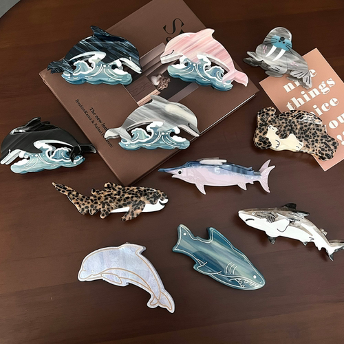 海洋系列醋酸抓夹海豚海豹鲨旗鱼