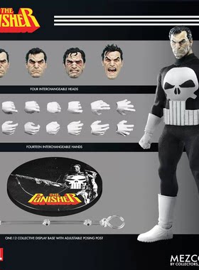 定金预定 Mezco 蚂蚁 ONE：12 Punisher 惩罚者 经典漫画版 1/12