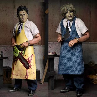 正版金标国行 NECA 德州电锯杀人狂 黎明杀机 老女人脸 8寸 布衣