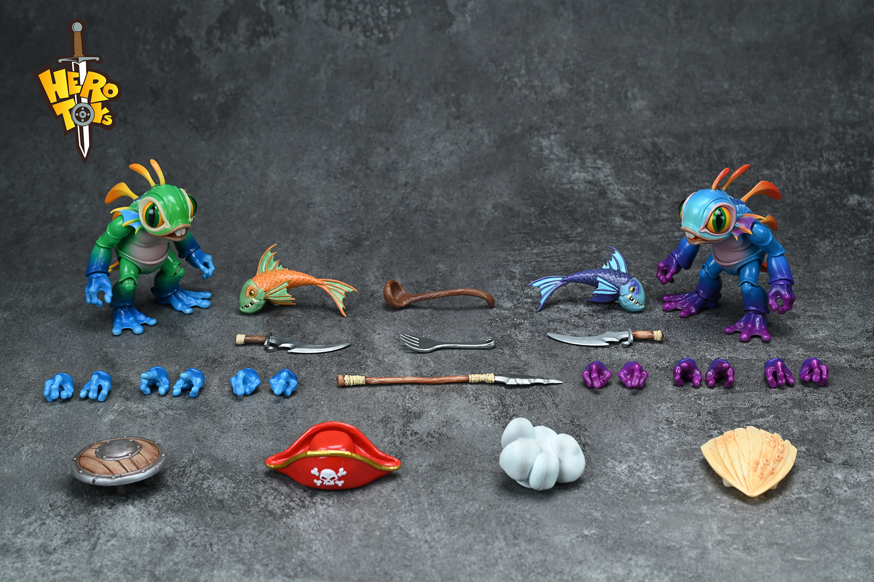 Herotoys鱼人小英雄潮玩公仔