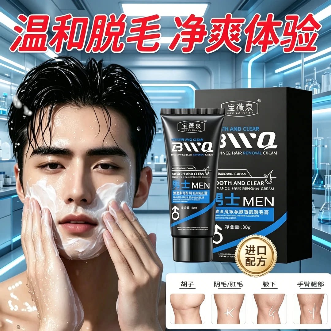 宝薇泉胡子脱毛膏男士温和不刺激全身去腋毛手腿毛专用脱毛神器