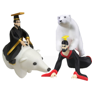 秦始皇骑北极熊模型玩具手办挂件cos人仔摆件周边的积木野生玩偶