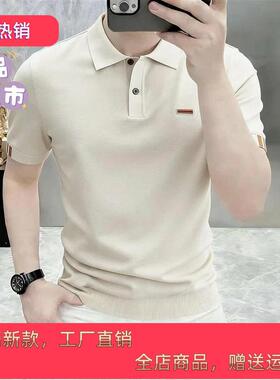 ZH男士轻奢2高档春夏款针织短袖polo衫时尚翻领透气半袖T恤上衣