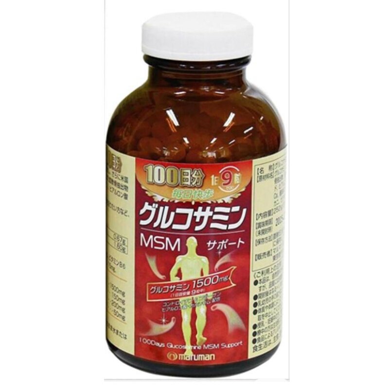 日本代购Maruman高纯度鲨鱼软骨素MSM氨基葡萄糖关节营养