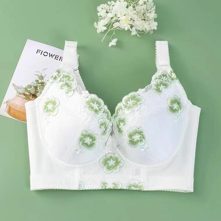 西施尔新品内衣42F大胸显小软钢圈蕾丝防下垂上托收副乳文胸C胸罩
