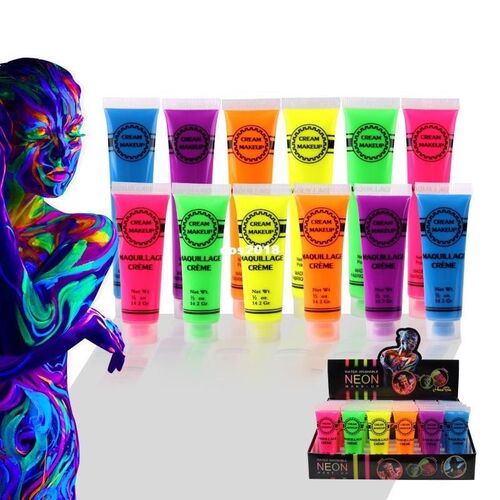 6 colors neon face paint body art paint natural water washab