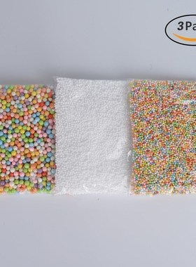 styrofoam balls for slime – colorful foam beads 3pack