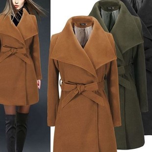 wool coat winter women XXL女士毛呢大衣外套Fashion jacket