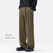 新款 简约高级感西裤 潮牌宽松直筒阔腿垂坠感休闲长裤 FAFC秋季 男士