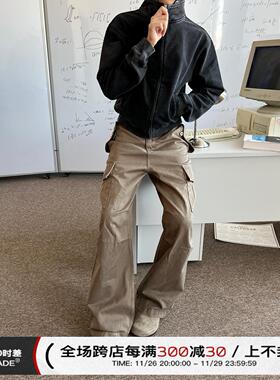 VLABMADE 美拉德系做旧沙色宽松直筒口袋工装裤New Vintage Cargo