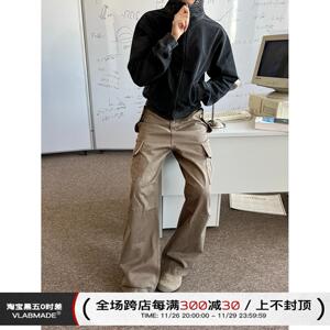 VLABMADE 美拉德系做旧沙色宽松直筒口袋工装裤New Vintage Cargo