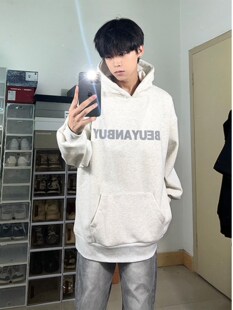 oversize重磅美式复古卫衣男款加绒潮牌连帽衫硬挺高街情侣装外套