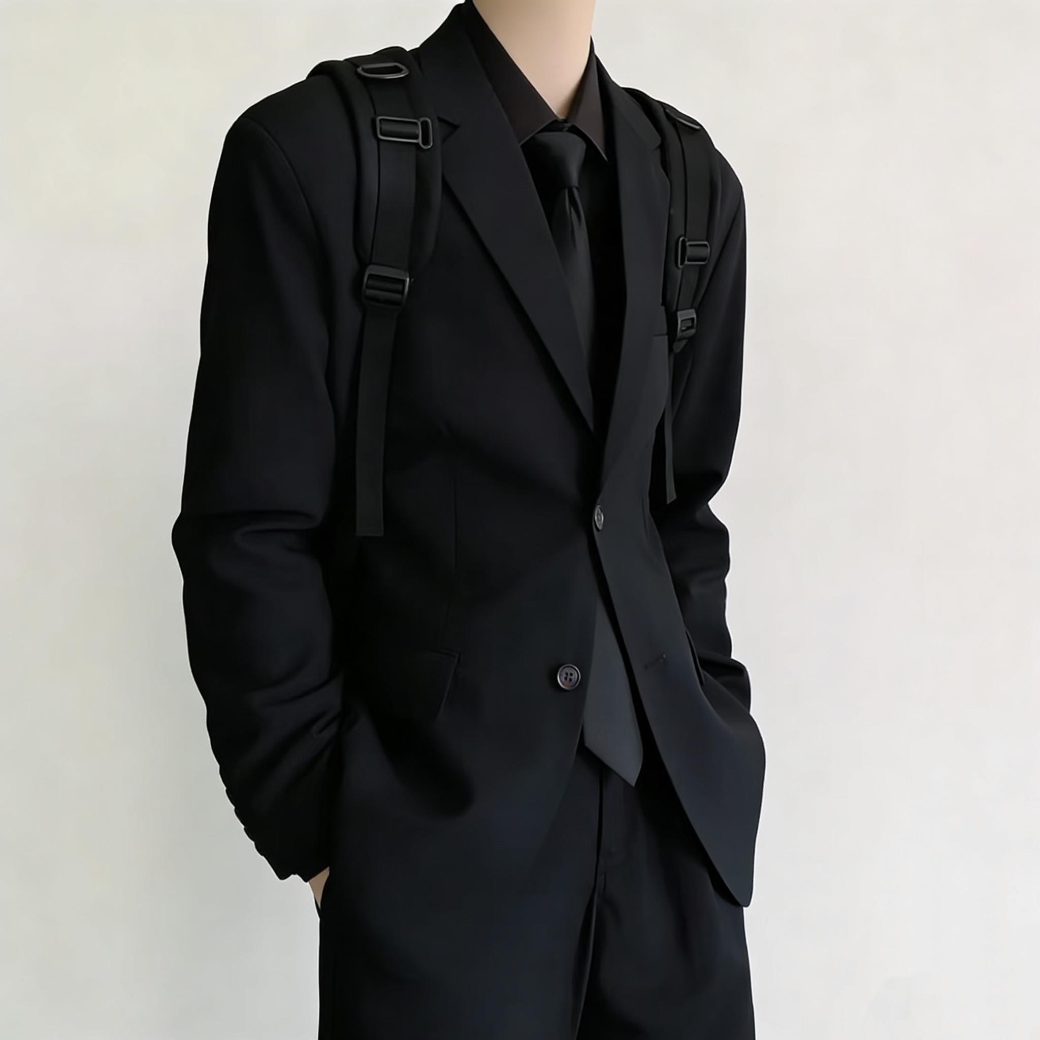 西装商务男士学生免熨烫结婚面试上班服高级感成人礼高中生西服套