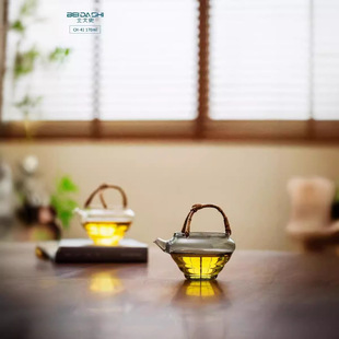 北大史硼硅玻璃分茶器家用功夫茶具自带过滤孔创意提篮公道杯