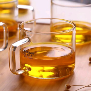 北大史高硼硅玻璃茗茶杯功夫小茶杯带把主人杯耐热冲泡品茶B-0203
