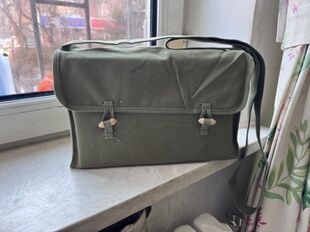 60年代库存老帆布挎包用料扎实隔断多比较实用适合分仓放影视道具