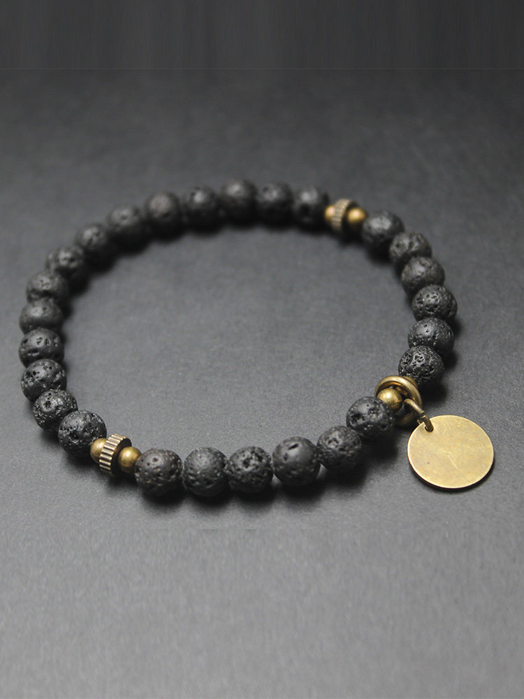 火山石手串原创设计手工个性时尚欧美串珠女天然石复古黑色手链男,饰品/流行首饰/时尚饰品新,手链,淘宝优惠券,粉丝福利购,淘宝优惠卷