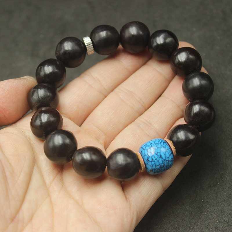 文玩天然木患子佛珠无患子手串男鬼见愁乌兰花松石手链菩提挡位珠