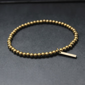 纯铜手链珠子串珠女ins小众设计手细手腕手围欧美黄铜极细手串男