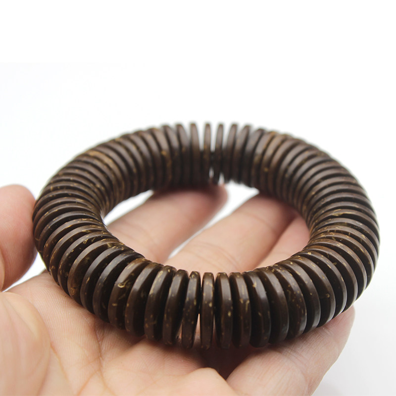 天然椰壳手持手串散珠9 10 12 13 14 15 16 18mm圆边飞碟正边正切