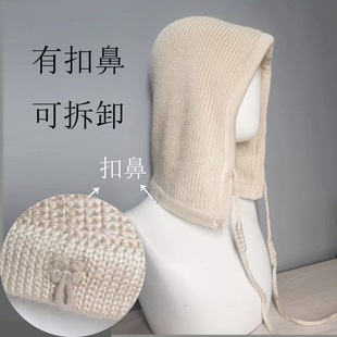 可拆卸羽绒服帽通用厚毛线保暖护肩颈装饰连帽假领子上档次秋冬季