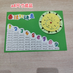手工自制乘法口诀数学小报成品a4尺寸数学乘法口诀转盘小报