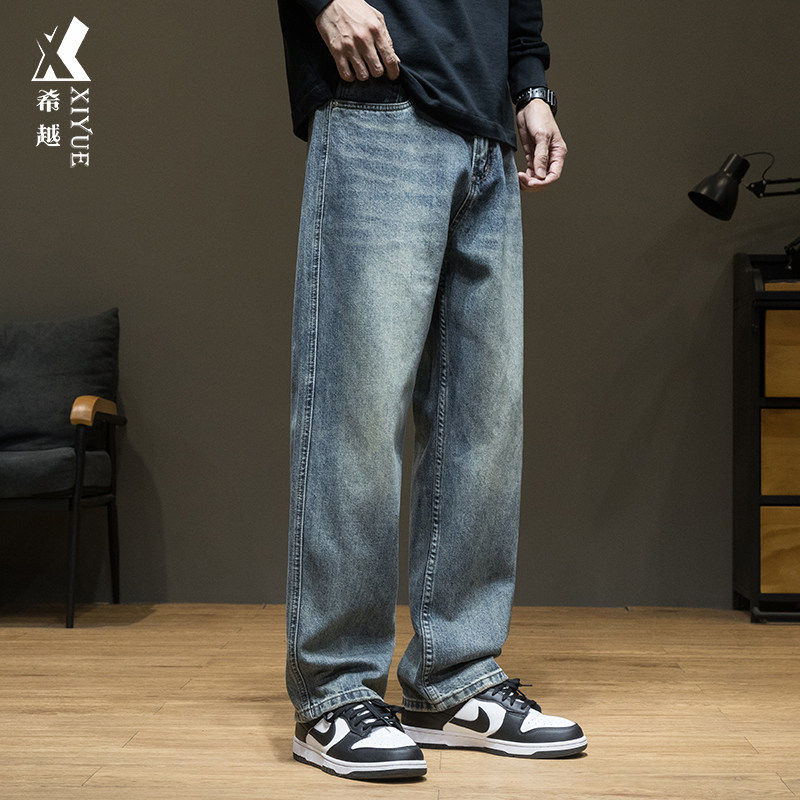 春秋美式直筒牛仔裤男2026春秋季新款宽松大尺码男士休闲裤子男裤